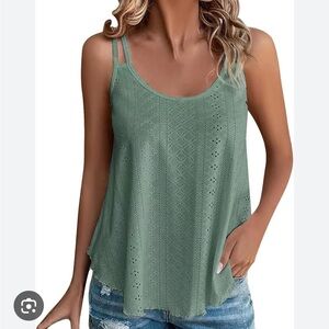 Casual Eyelet Tank Top